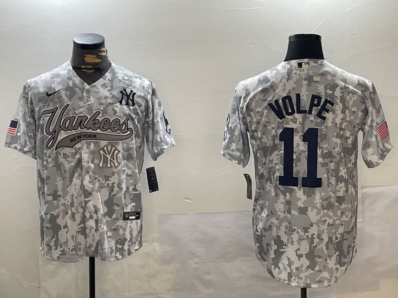 Men New York Yankees #11 Volpe Camo Joint Name 2024 Nike MLB Jersey style 4->youth nfl jersey->Youth Jersey